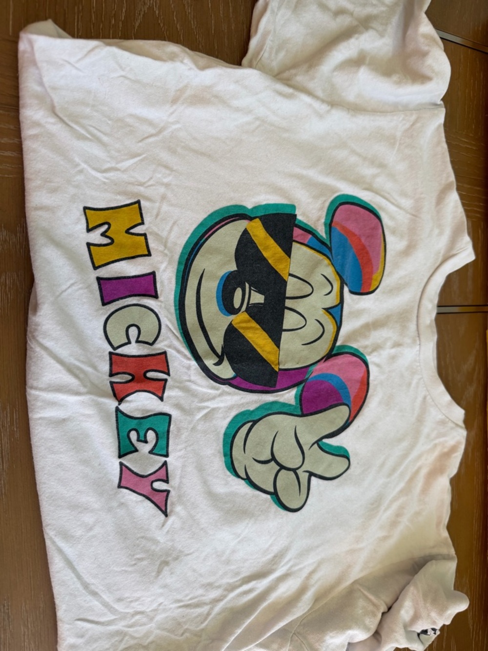 H&M White Kids Tee with Colorful Mickey Graphic